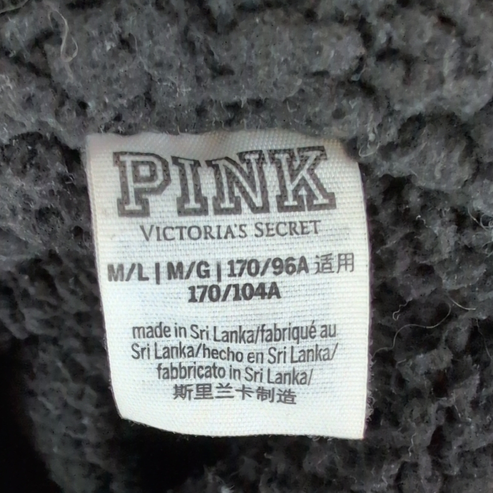 PINK Victoria's Secret Anorak Sherpa Lined Windbreaker Jacket M/L M635 - Picture 8 of 10